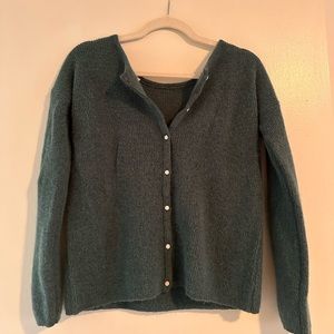 Sezane teal cardigan